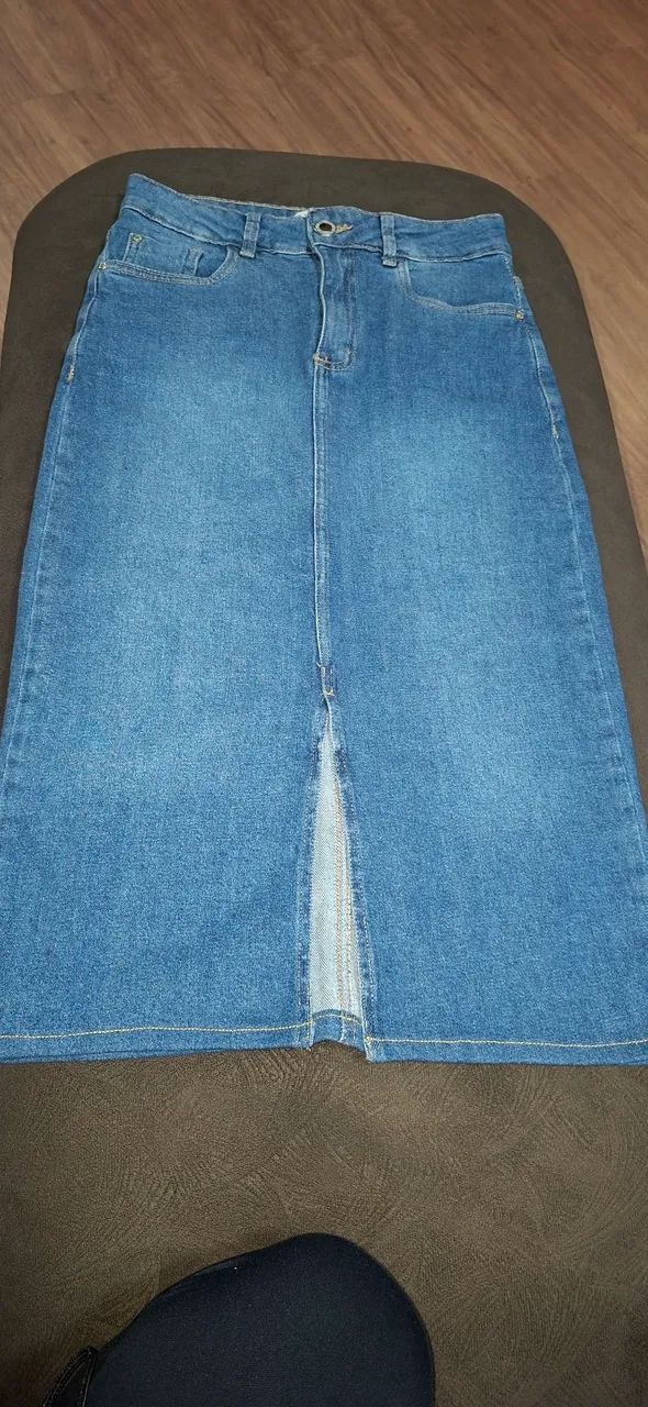 Saia jeans midi - Foto 3