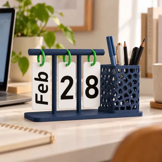 Calendário Infinito e suporte para lápis e objetos