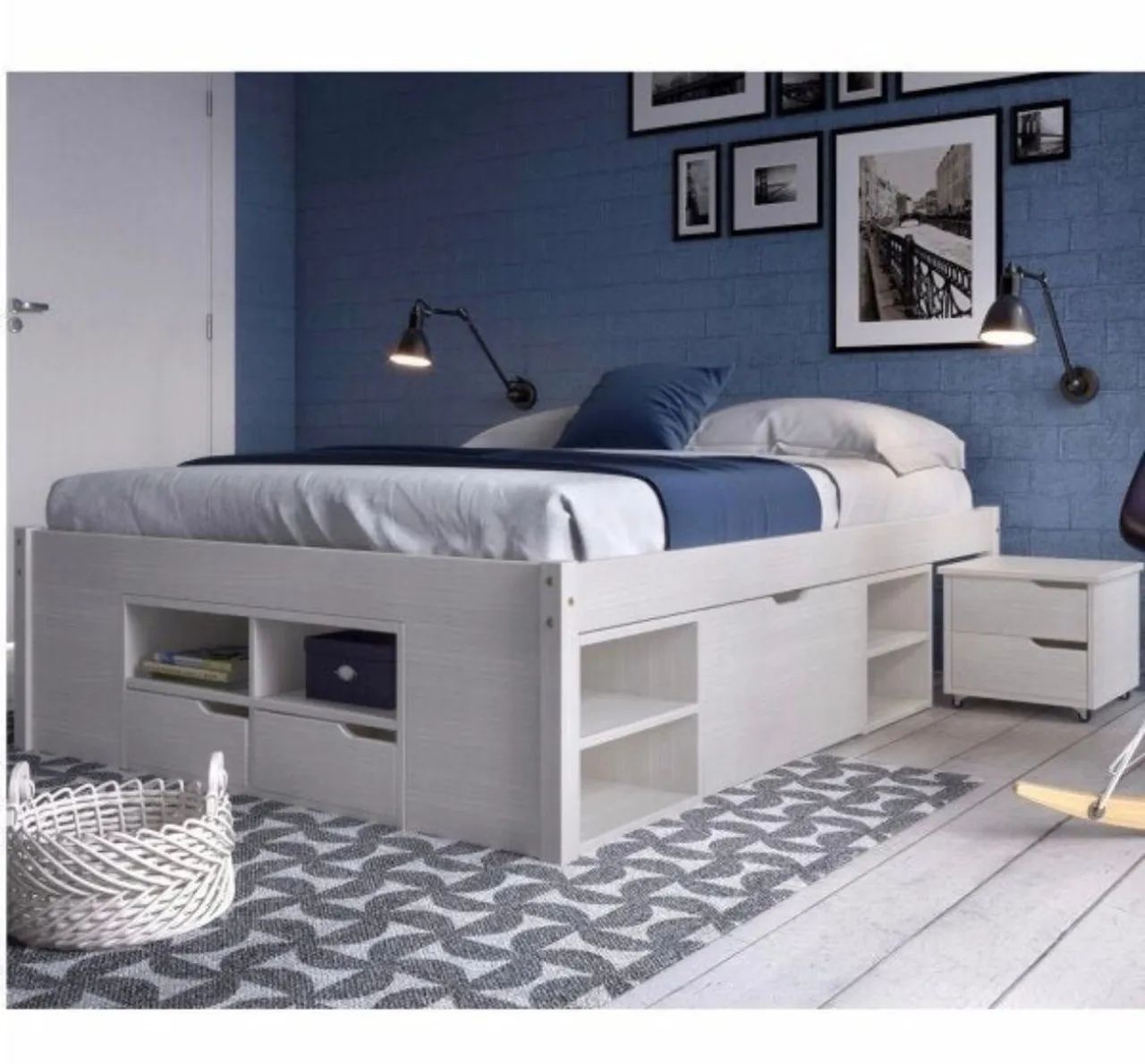 Cama Queen multifuncional madeira maciça 6 gavetas  - Foto 5