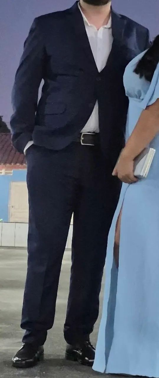 TERNO AZUL MARINHO - ITALIANO, MODELO SLIM.