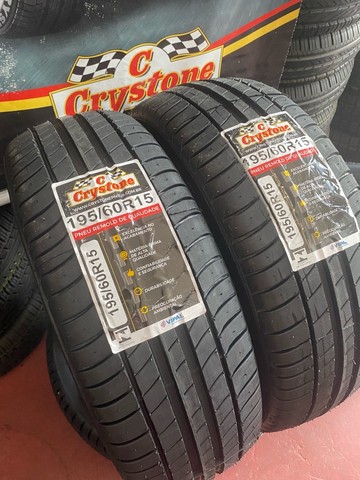 2 pneus 195/60 r15 remolde Crystone (inmetro, garantia, borracha vipal) - Foto 3