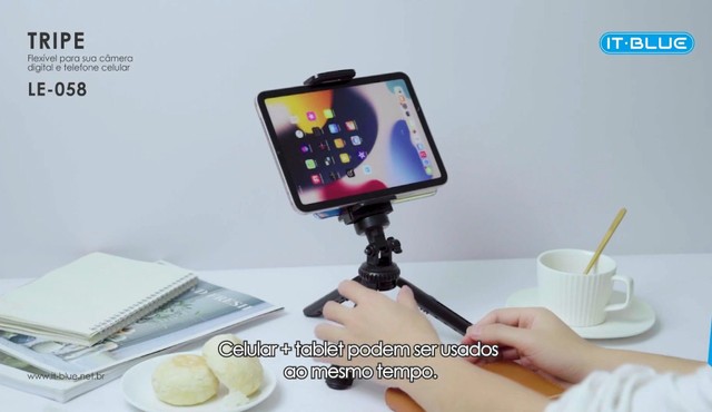 Tripé suporte para celular e tablet rotação 360° - Foto 2