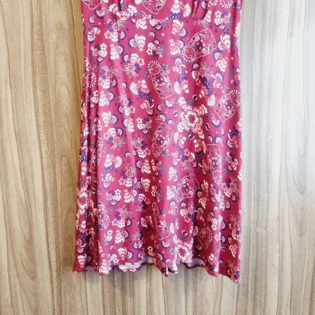 vestido hering vermelho floral tamanho p - Foto 5
