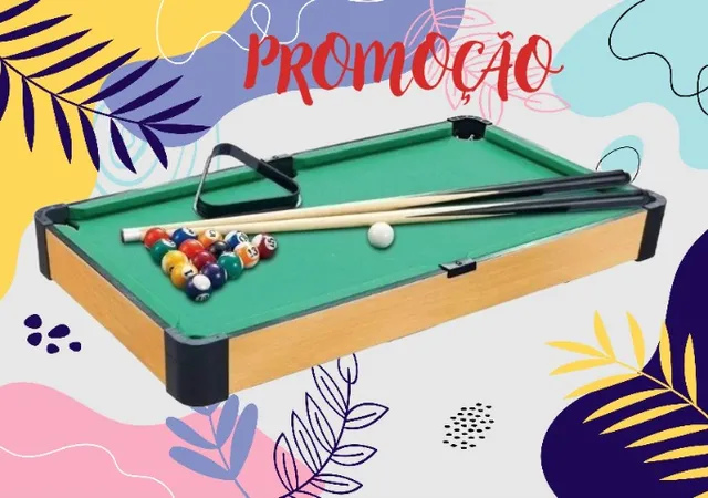 Brinquedo Jogo Bilhar Mesa De Sinuca Mini Snooker Completo P/ Dia das  Crianças