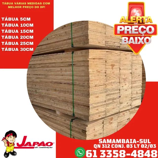 Tábua Pinus Várias Medidas Faça Seu Orçamento na Japão da Construção