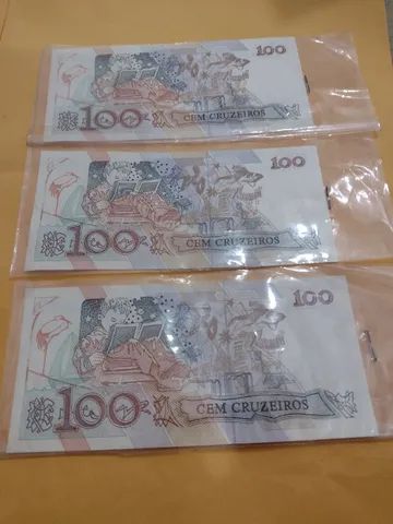 3 cédulas de 100 cruzeiros Cecília Meireles  - Foto 2