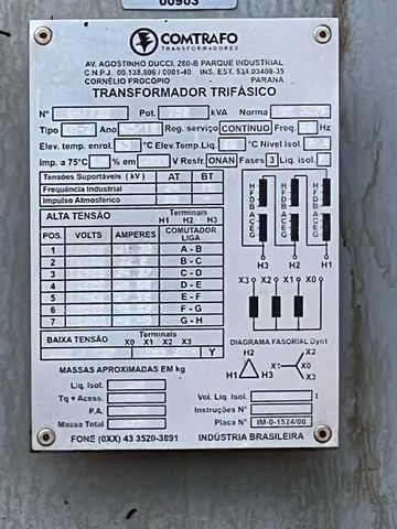 Transformador 750 kVA 220