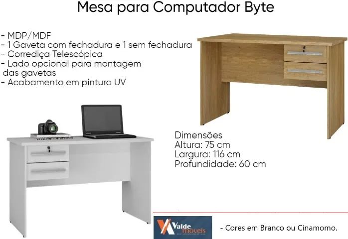 Mesa para Computador Byte - Valdemóveis - Foto 3
