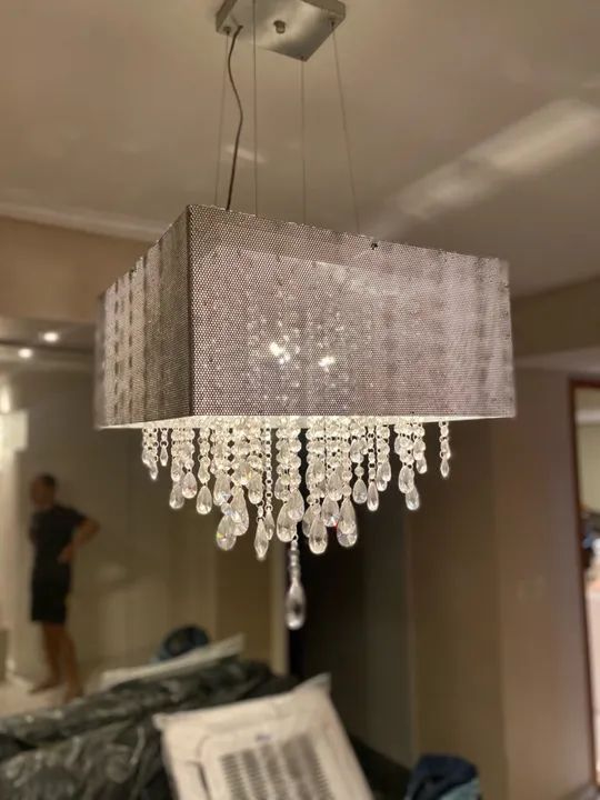 Lustre de cristal e alumínio  - Foto 2