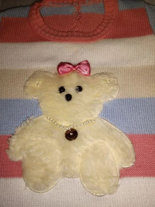Vestido de bebê menina com ursinho - Foto 2