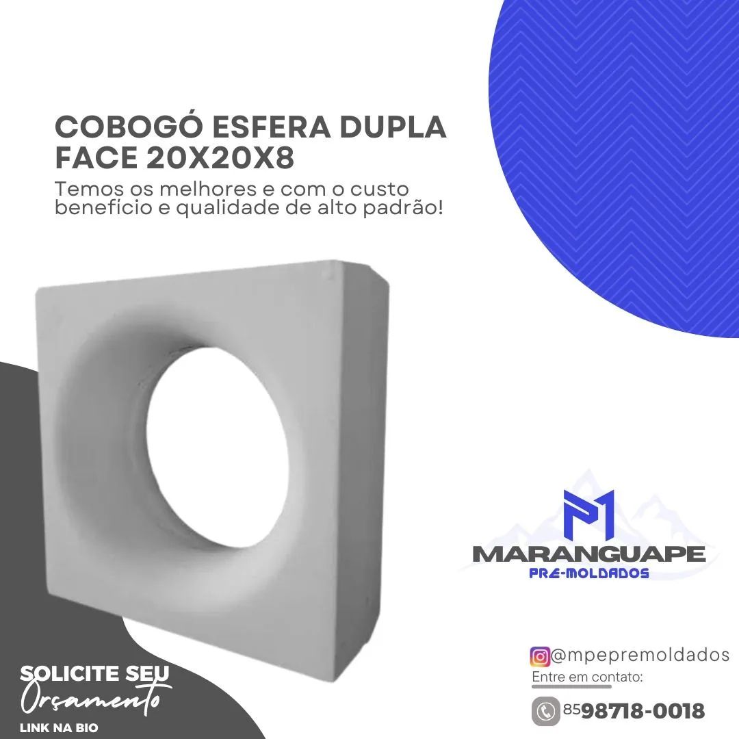 Cobogó Esfera Dupla Face 20x20x8 - Novo