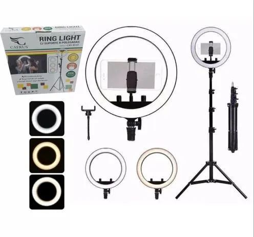 Ring Light Iluminador C/ Suporte 8" E Tripe 2,1mt Crs-rl03 - Foto 2