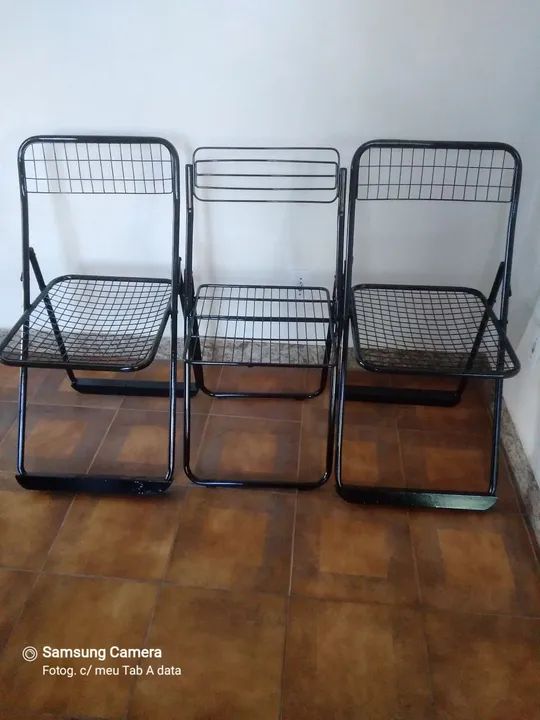 Conjunto de sofá, cadeiras em aramado de ferro cor preta - Foto 2