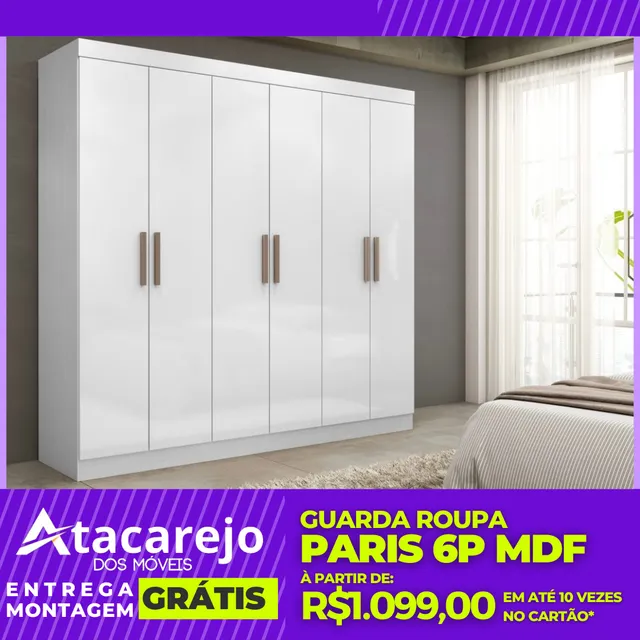 Guarda Roupa MDF Casal Entrega e Montagem Gratis