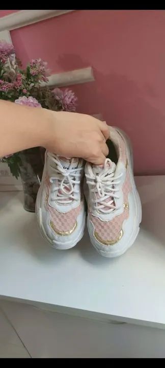 Tênis Feminino Balenciaga  -  Branco/Rosa - Foto 2