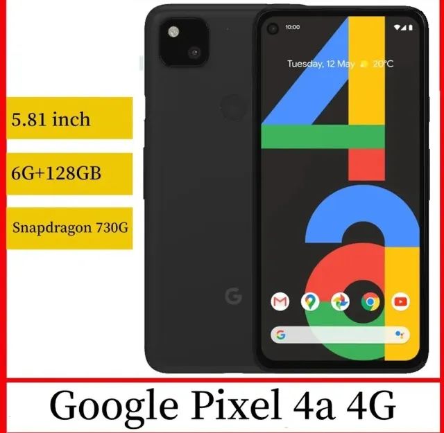 Google Pixel 4a 4G , 5.81 ", 6GB + 128GB, 12.2MP, Snapdragon 730G, Octa Core  Android 10 L