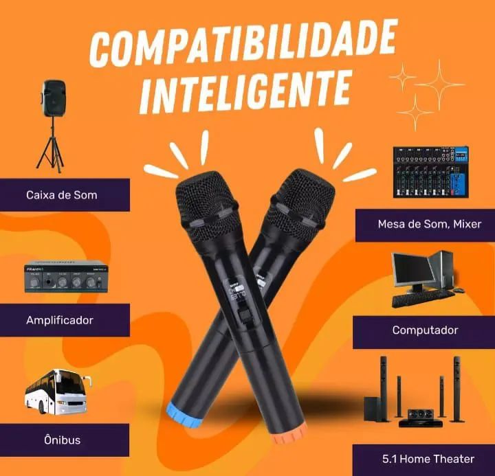 Microfone sem fio duplo - Foto 4