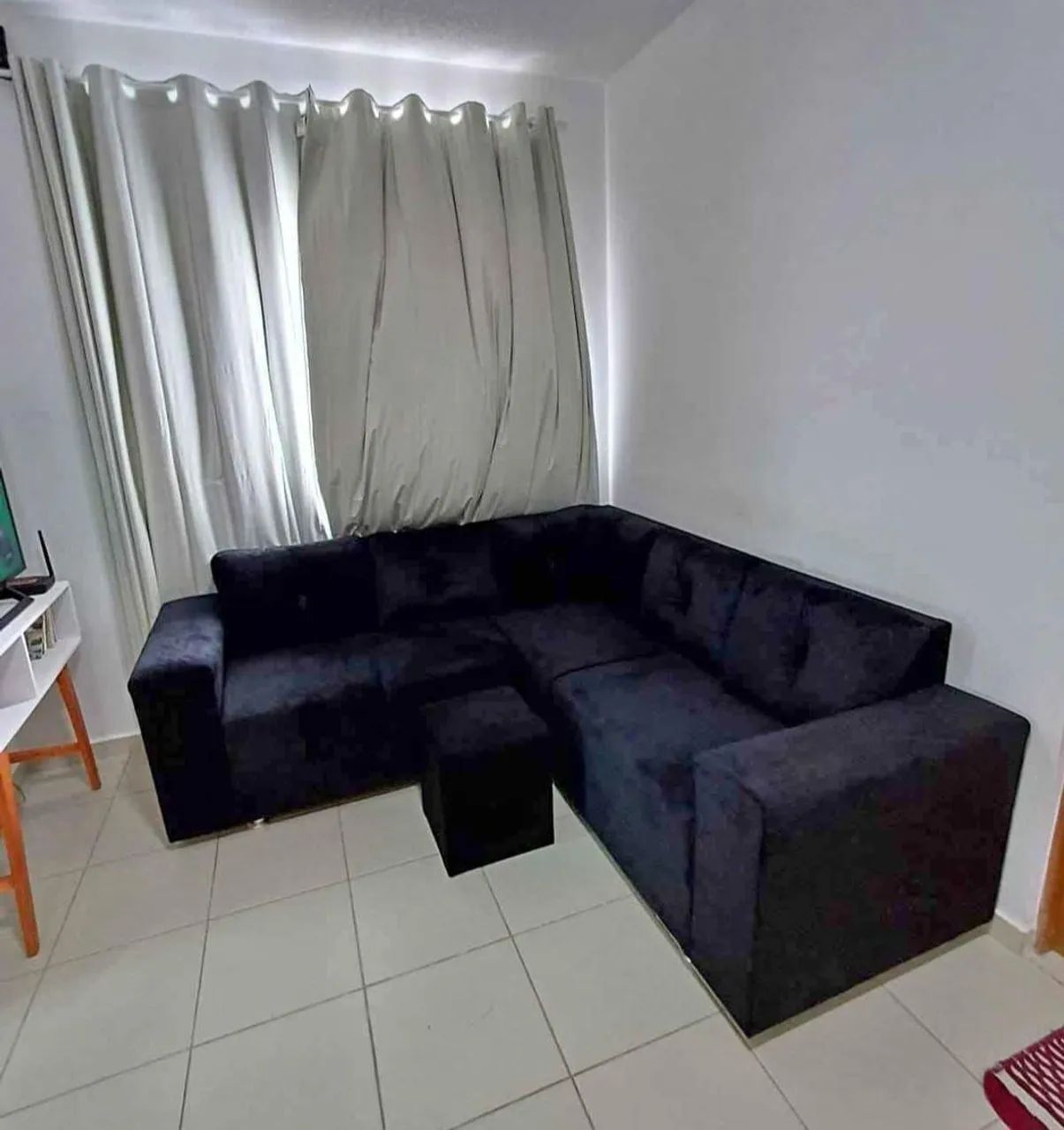 Sofá de Canto Preto
