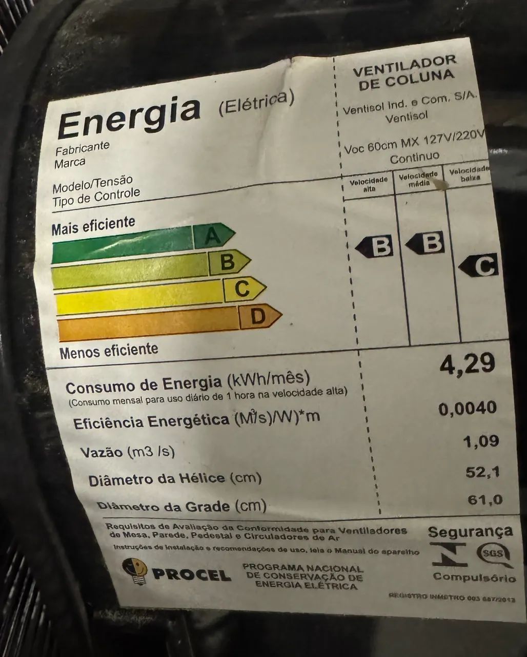 VENTILADOR DE PAREDE VENTISOL MX 60 CM  BIVOLT  - Foto 2