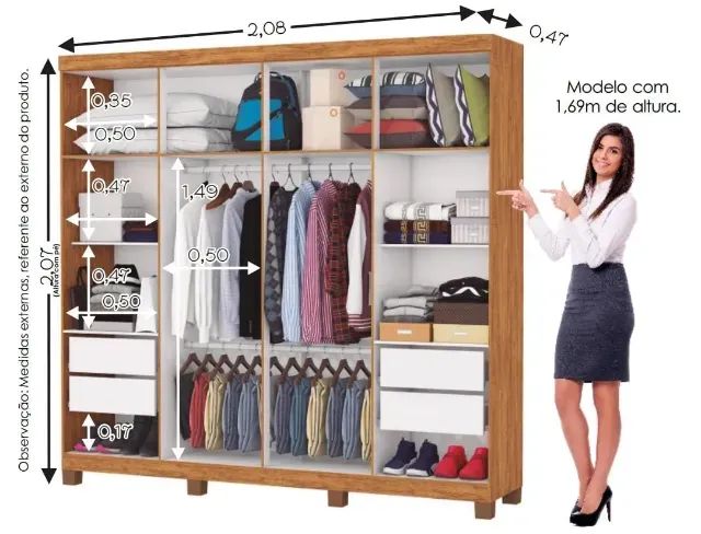 Guarda Roupa Rubi Branco (a pronta entrega) - Foto 2