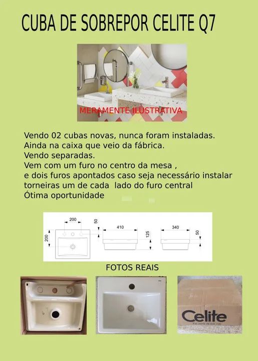 Cuba de sobrepor Celite Q7 - Nova