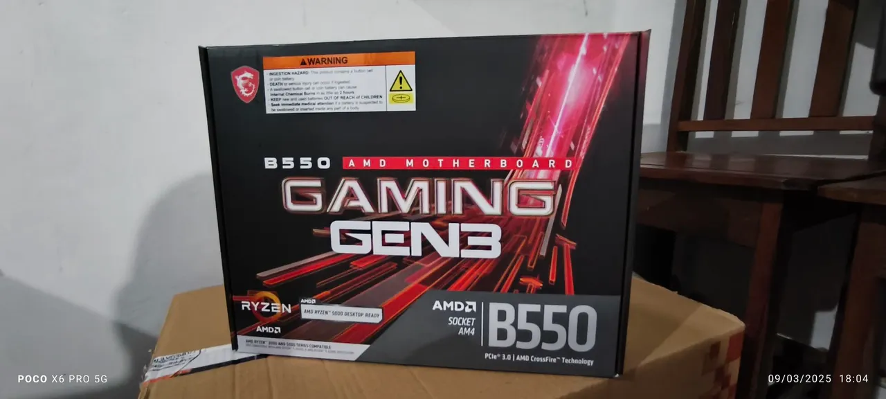 Placa mãe AMD AM4 B550 gamming gen 3 - Nova