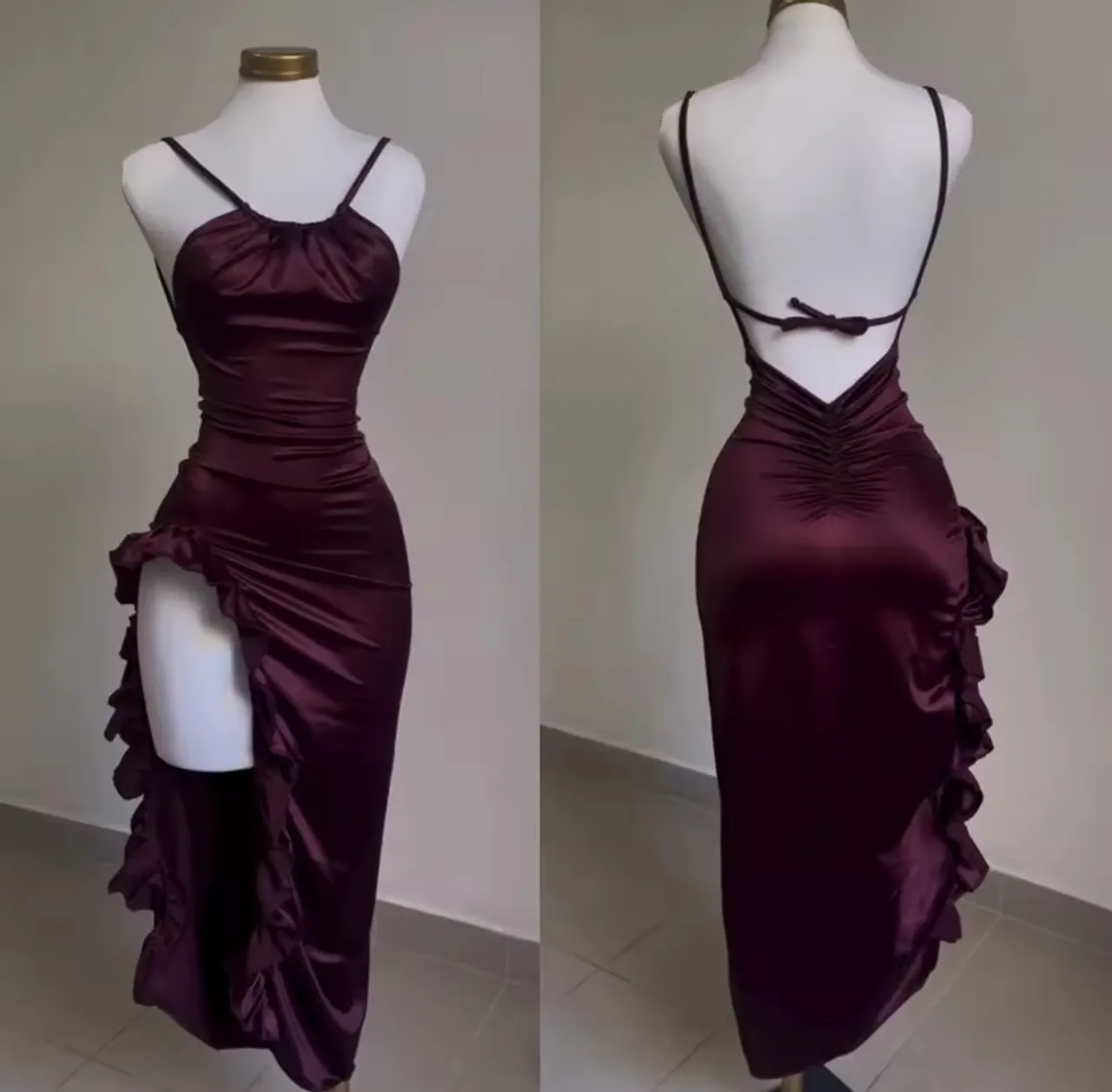 Vestido Festa Longo com Detalhes em Babados