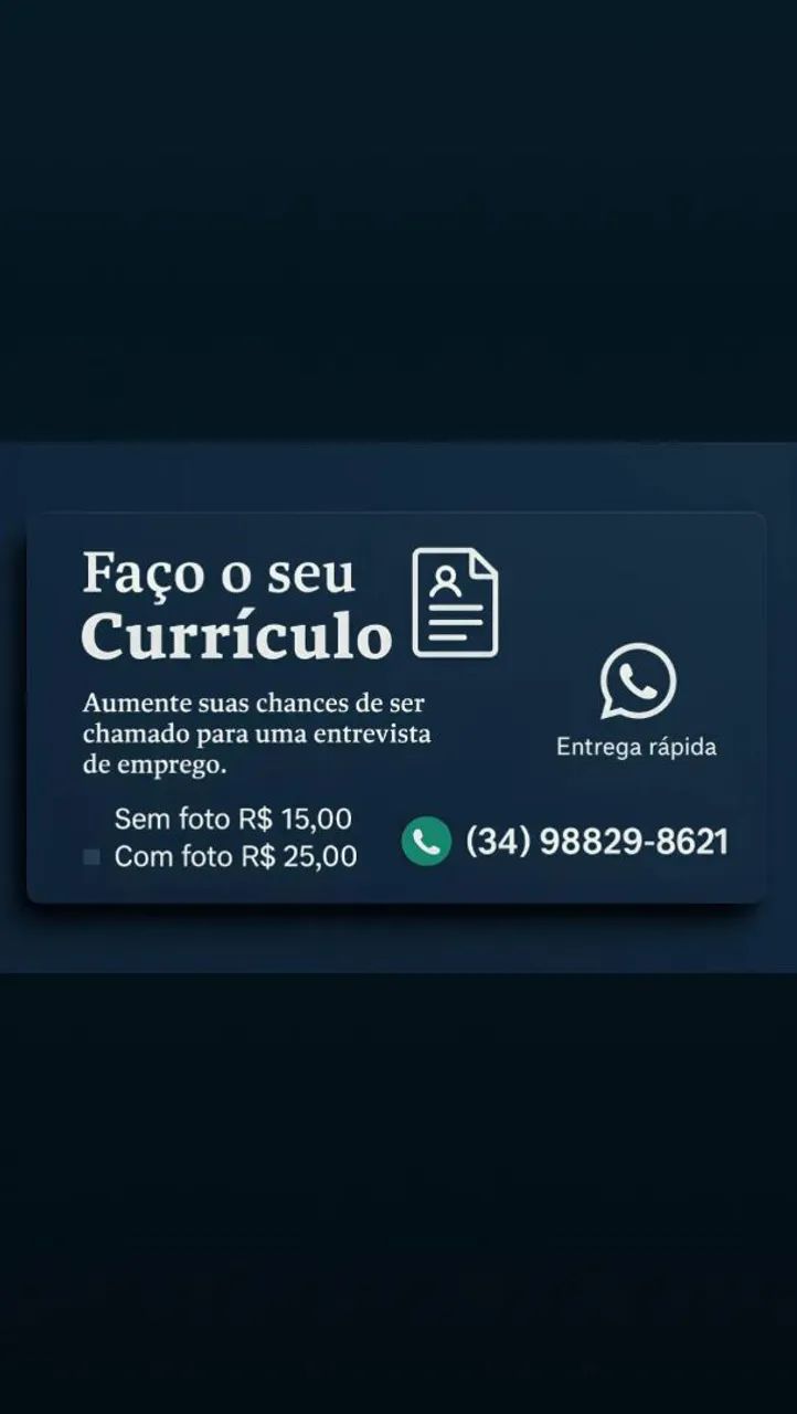 VENHA FAZER SEU CURRÍCULO PROFISSIONAL 