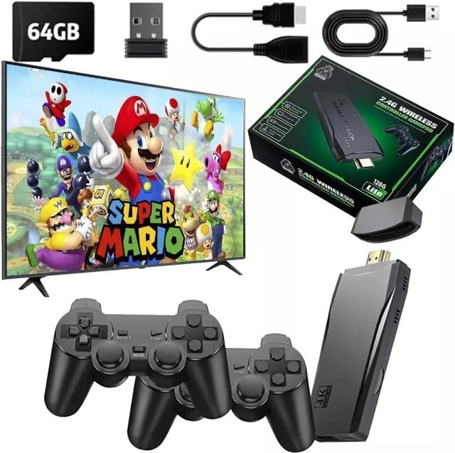 Vídeo Game Retrô Game Stick Lite 4k Hdmi 64gb 20.000 Mil Jogos Com 2 Controles Sem Fio - Foto 3