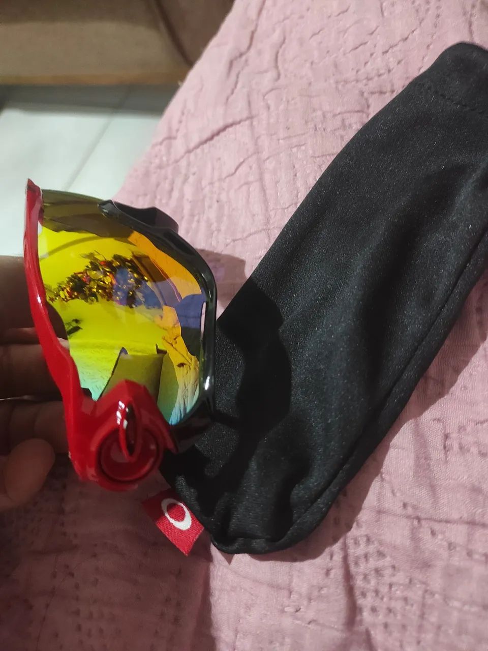 Oculos Oakley espelhado para corrida e pedal com proteção polarizada UV - Foto 3