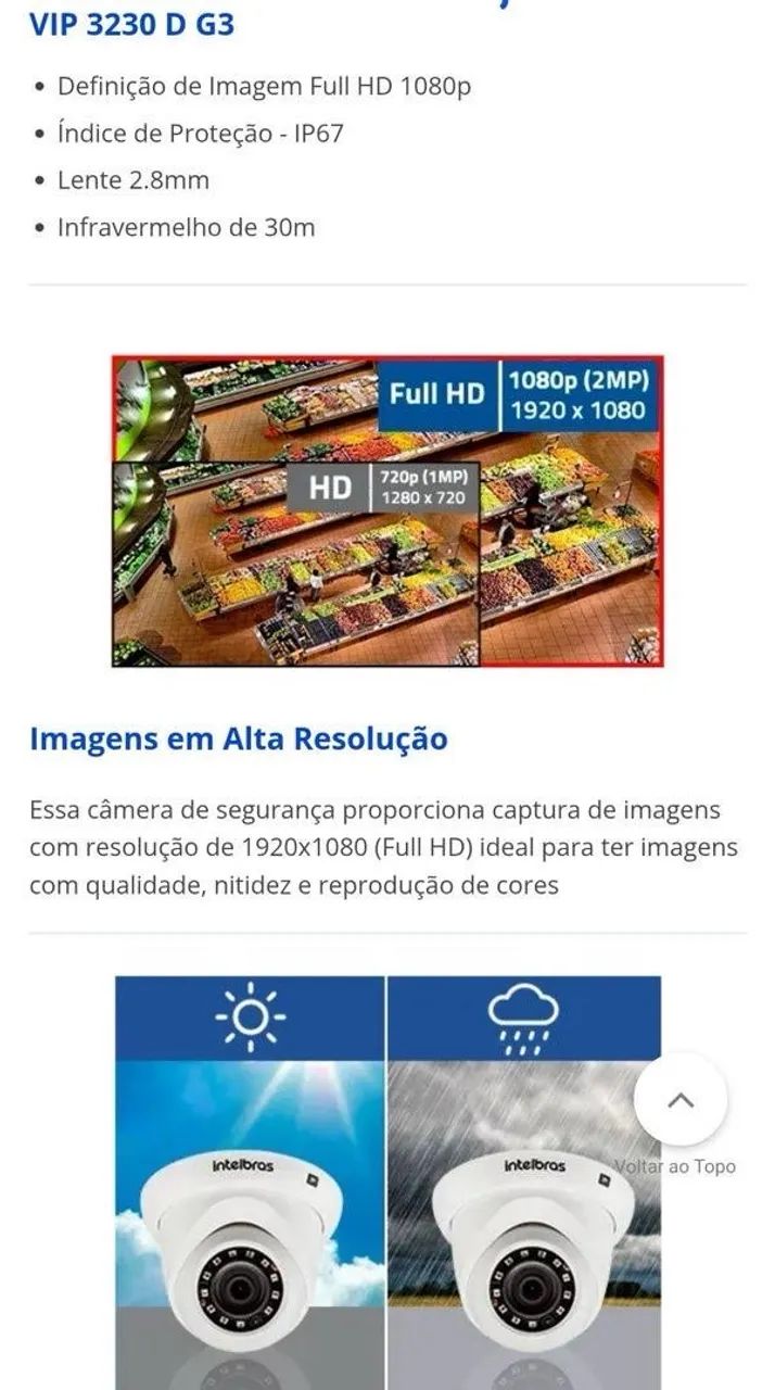 Camera ip vigilância cftv intelbras ip67 - Foto 2