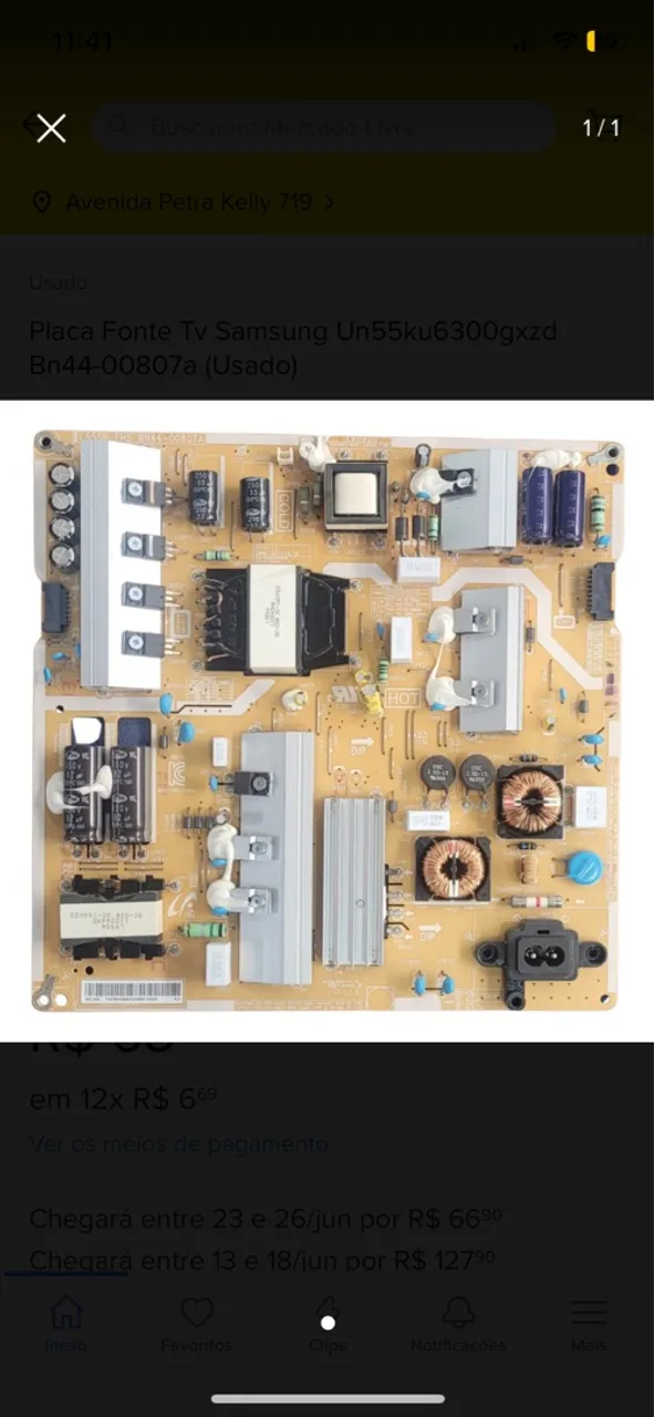 Placa Fonte TV LED 55" da SAMSUNG Modelo UN55KU6300GXZD