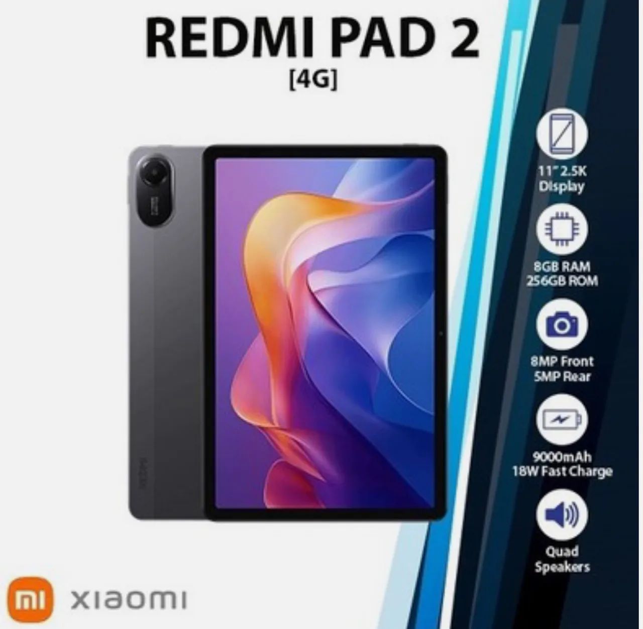 Tablet PC Android Xiaomi Redmi Pad 2 4G (CINZA/8GB+256GB/Wi-Fi+4G