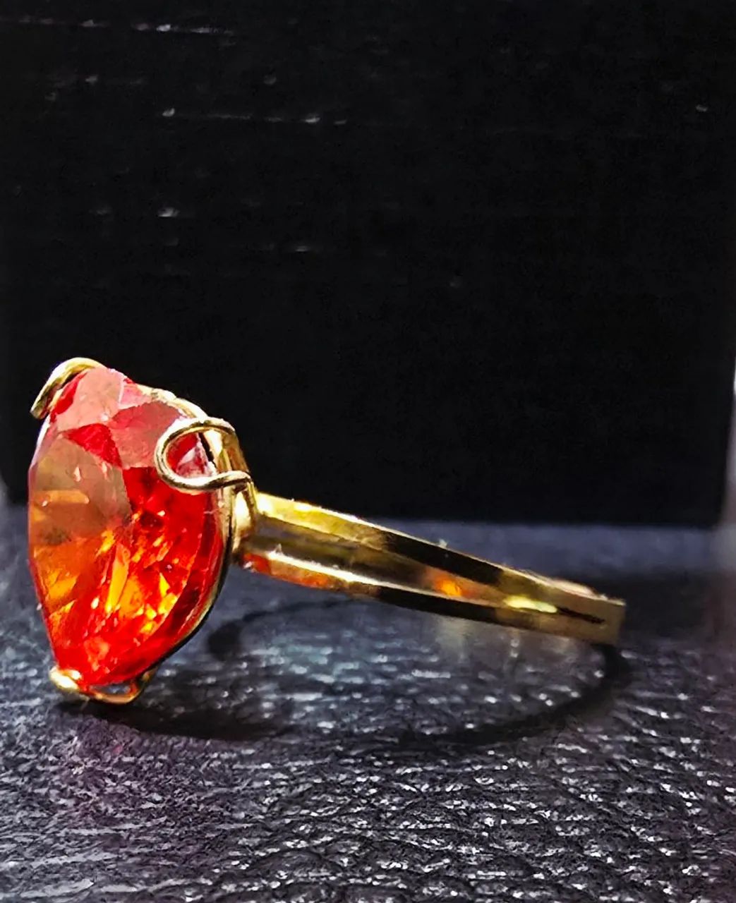Anel coração vermelho em ouro 18k - Foto 3