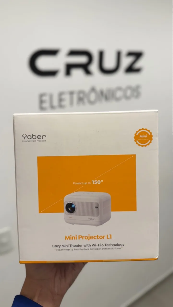 Mini Projetor Yaber L1 - Wi-Fi 6 e até 150"