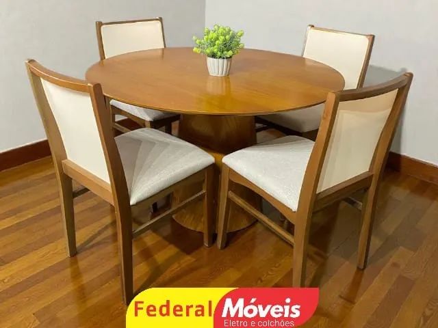 Mesa 1,20m Tampo Laminado com 4 cadeiras CAMPEAO EM VENDAS 