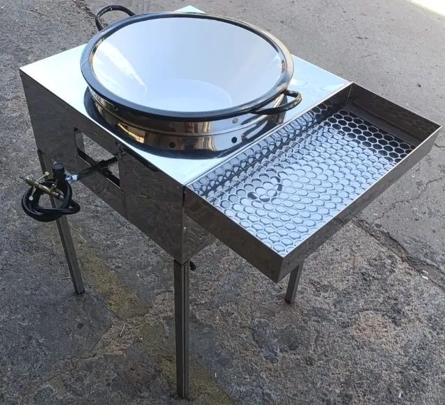 Fogão Pasteleiro em Inox com Tacho 10 Litros Completo com Queimador Mangueira Registro - Foto 6