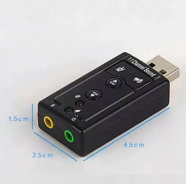 Placa De Som (Áudio) Usb 7.1 Adaptador Canais Fone De Ouvido Áudio - Foto 4