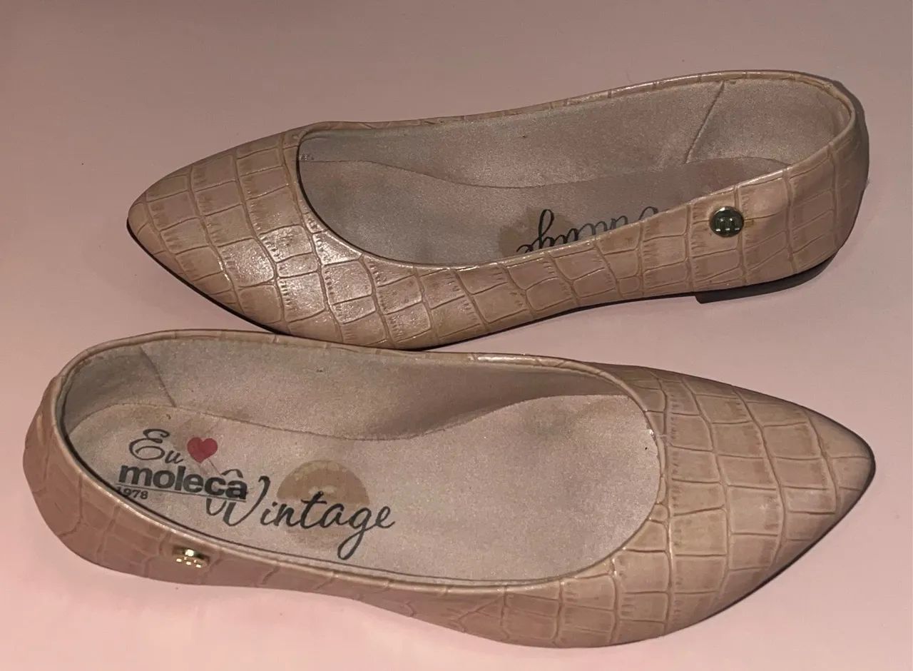 Sapatilhas Moleca Vintage Nude - Tamanho 36