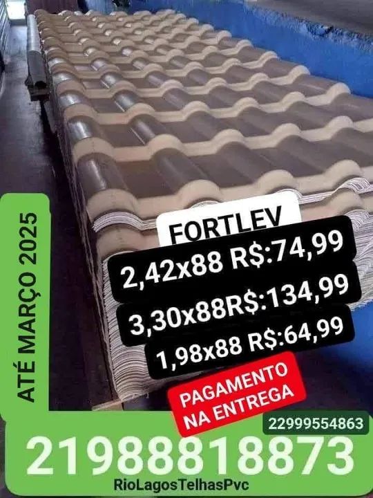Telhas de PVC Fortlev -  Promoção! R$:64,99