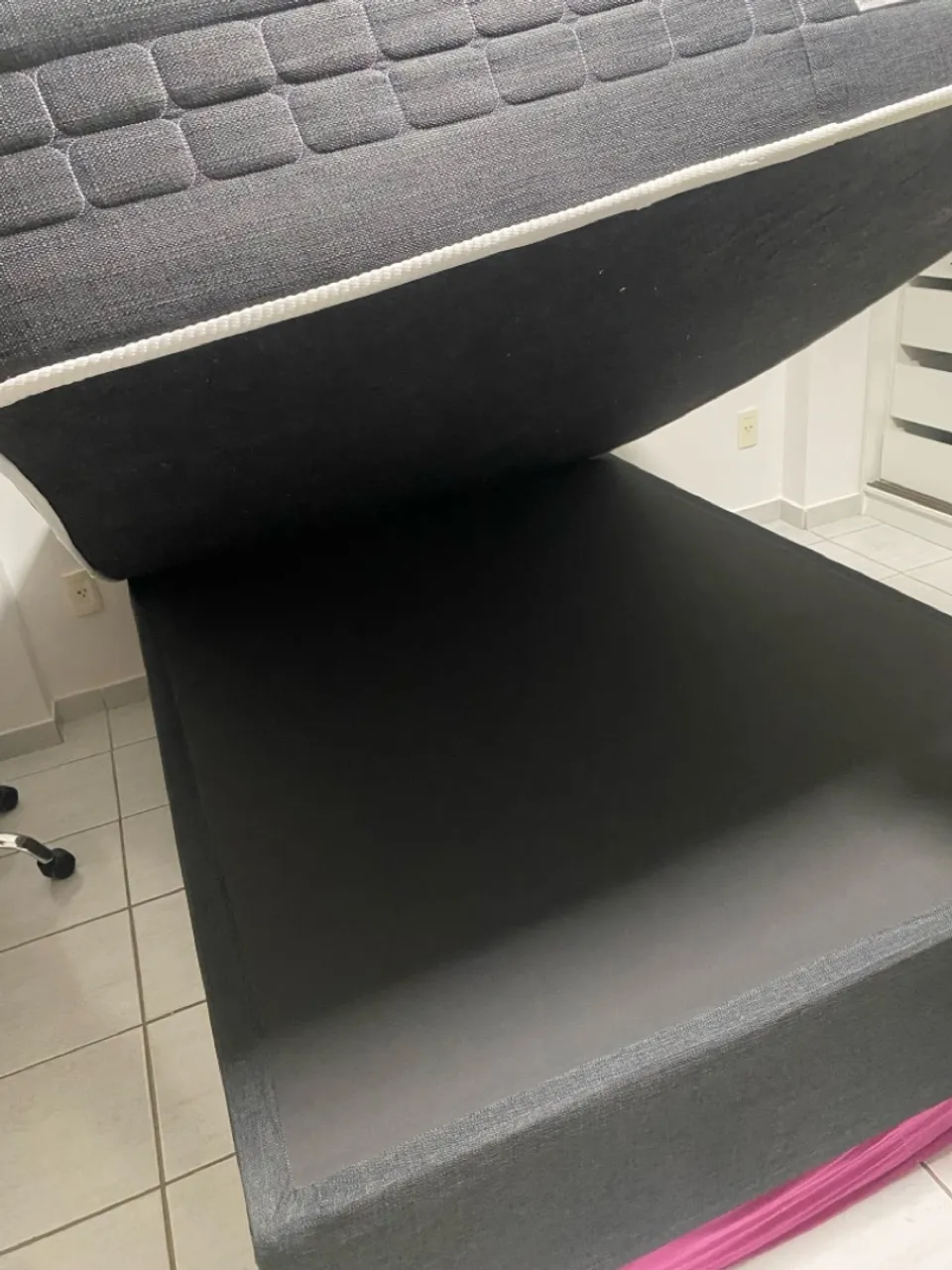Cama Box Casal Cinza