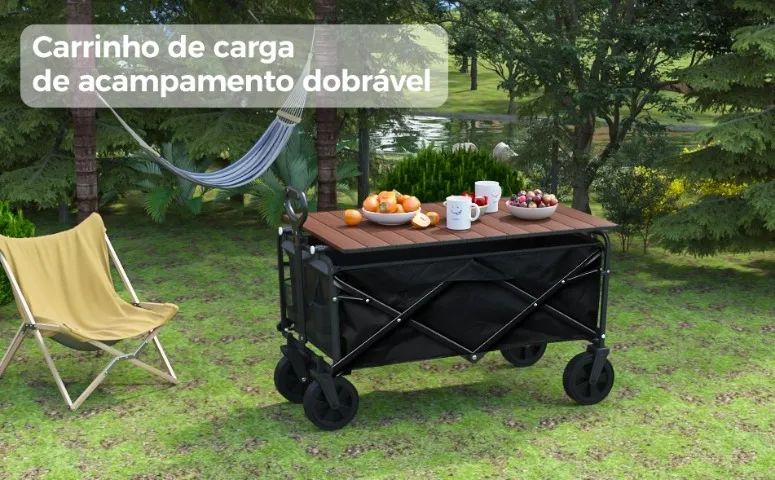 Carrinho de Transporte Dobrável 50kg Portátil Novo