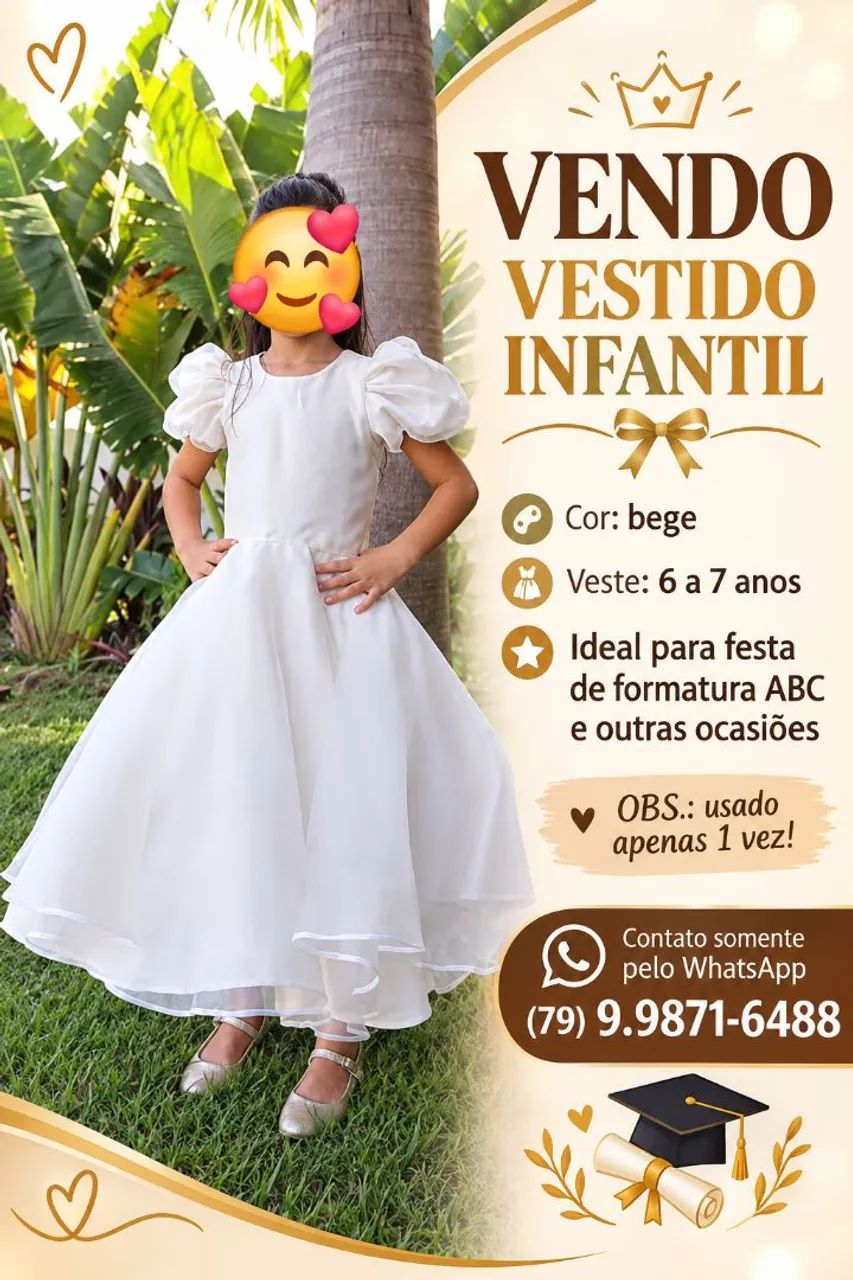 Vendo vestido infantil..Usado 1 vez!