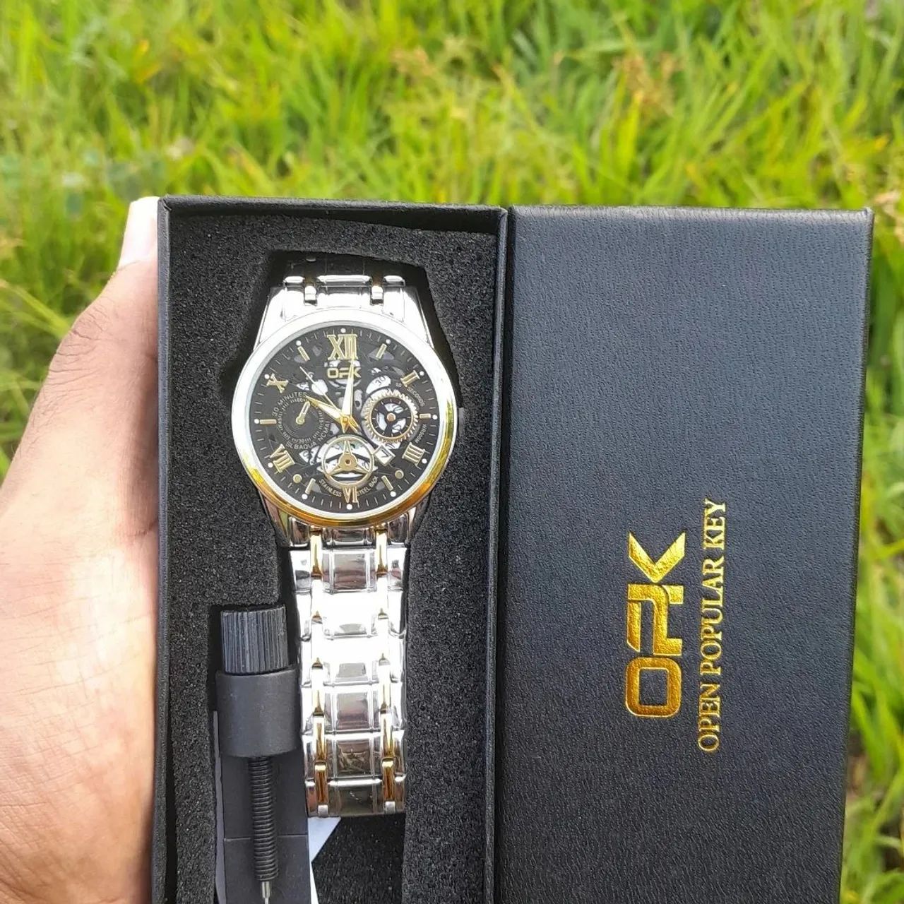 Relógio opk masculino aço inox - Foto 2