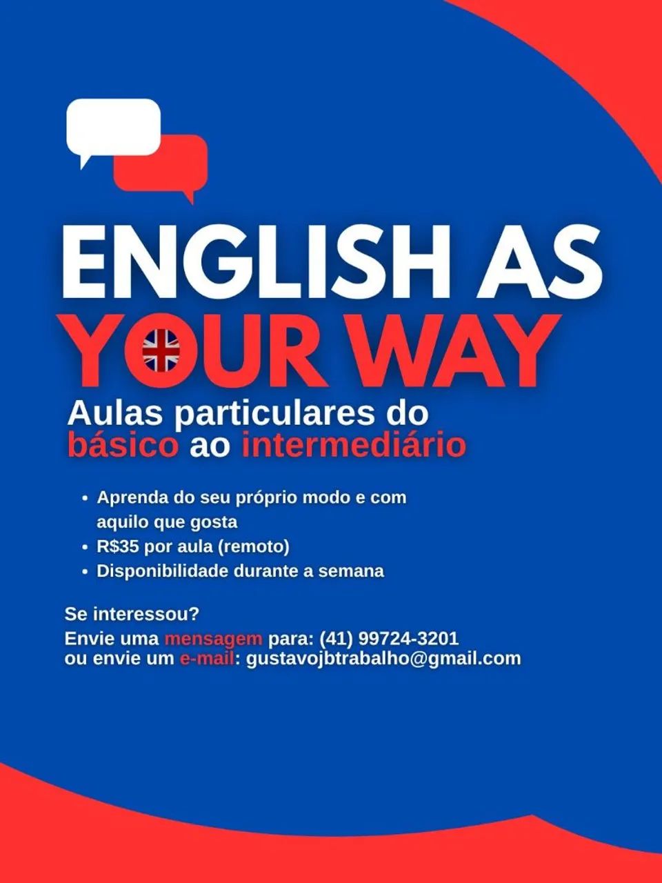 Aula particular de Inglês 