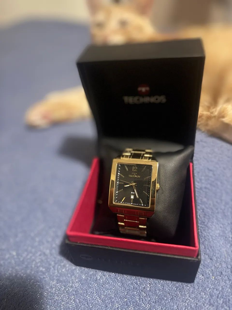 Relógio Technos Masculino Dourado Quadrado Original  - Foto 3