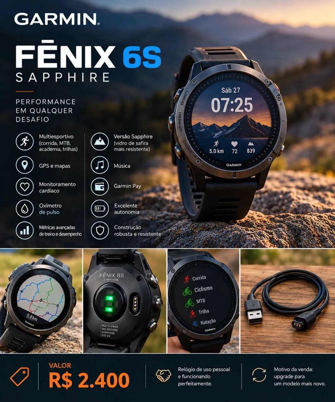 Garmin Fênix 6S Sapphire