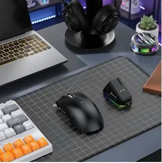 Mouse Gamer X11 Attack Shark Tri Mode 22000dpi Paw3311 Dock Cor Preto - Foto 3