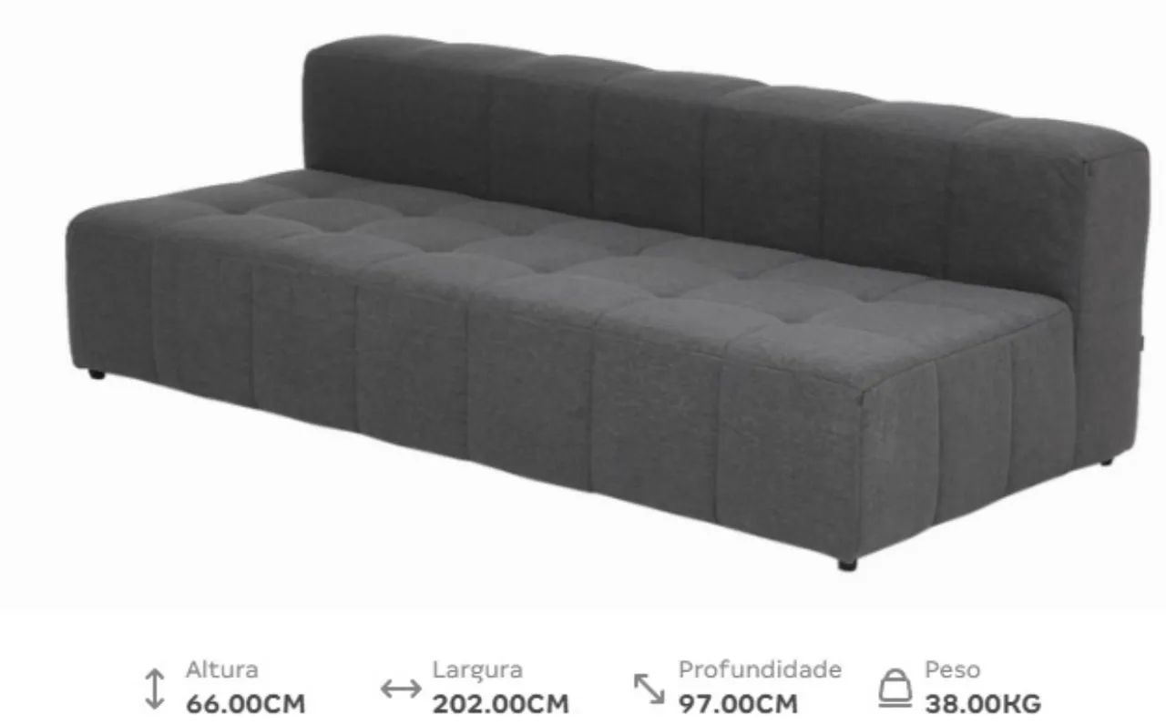 Vendo sofá modulado 2,02m x 0,97 cmprof. X 0,66cm altura  - Foto 2