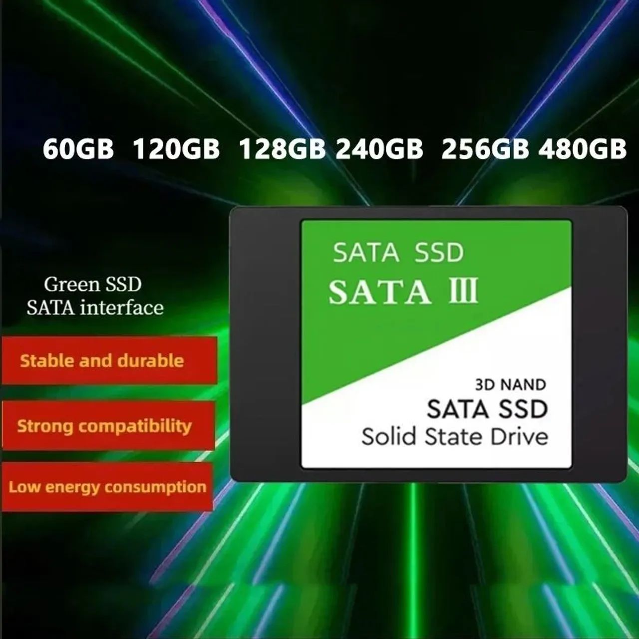 SSD de alta velocidade SATA III de 2.5 polegadas 60-1TB GB PC/Laptop integrado - Foto 3